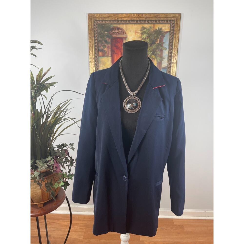 Dablju By Jiniy Blazer Women M Navy Long Sleeve Formal Preppy Old Money Wardrobe